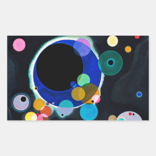 Kandinsky Several Circles Abstract Rectangular Sticker