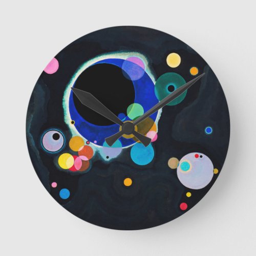 Kandinsky Several Circles Abstract Round Clock