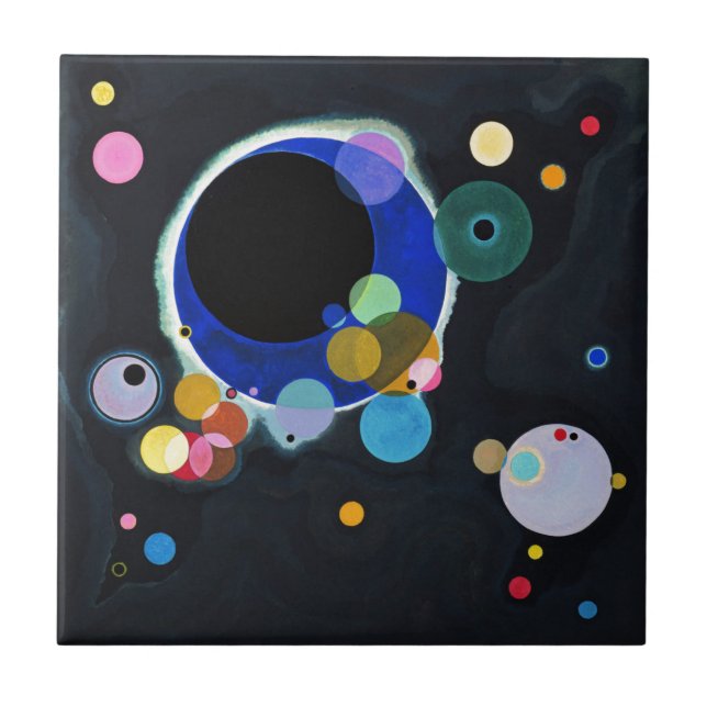 Kandinsky Several Circles Artwork Ceramic Tile (Front)