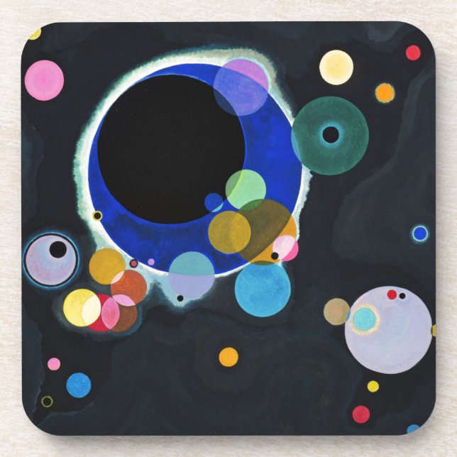 Kandinsky Several Circles Artwork Drink Coaster (Front)