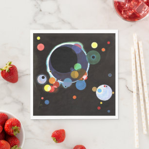 Kandinsky - Several Circles, famous abstract art Napkins