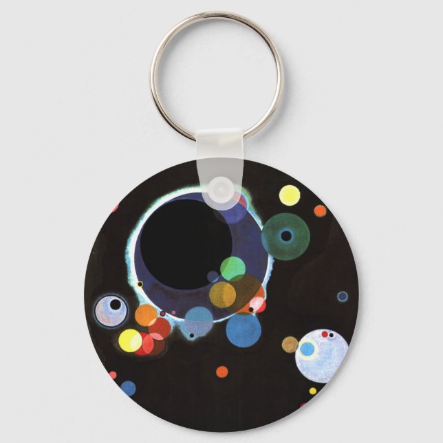 Kandinsky - Several Circles, famous painting, Keychain (Front)