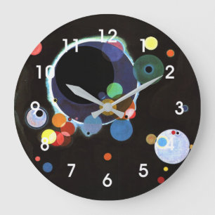 Kandinsky - Several Circles, famous painting Large Clock