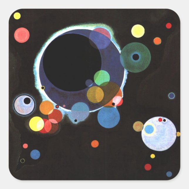 Kandinsky - Several Circles Square Sticker (Front)