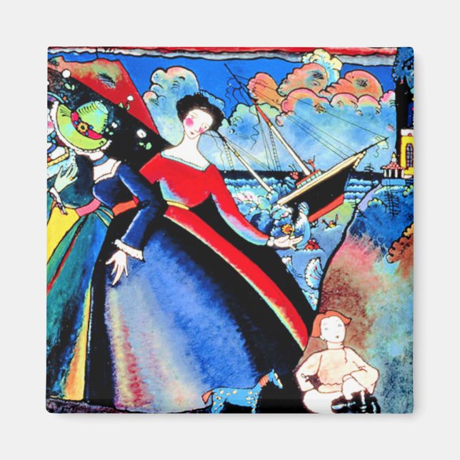 Kandinsky - Ship, colorful 1918 painting Magnet (Front)