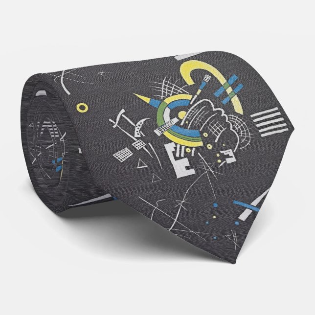 Kandinsky Small Worlds - Abstract Art Neck Tie (Rolled)