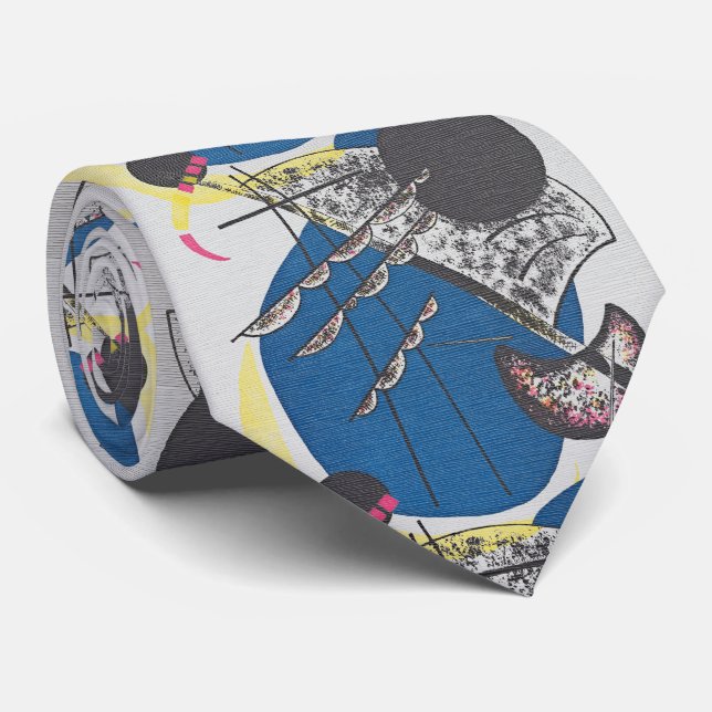 Kandinsky Small Worlds – Blue Composition  Neck Tie (Rolled)