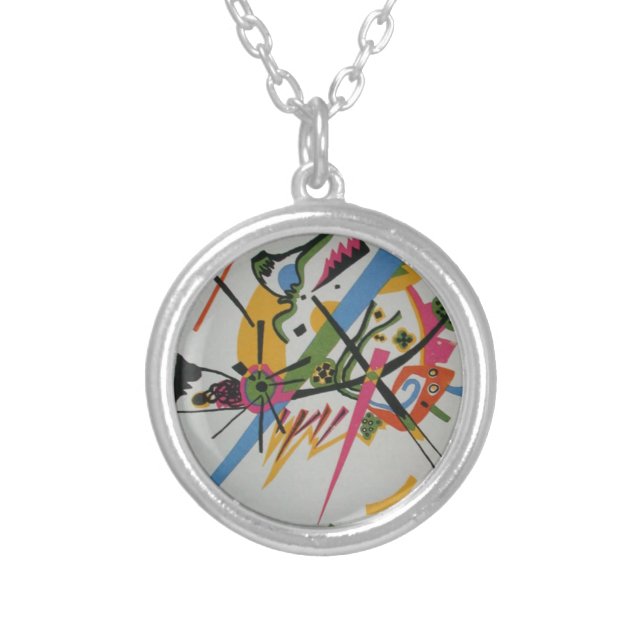 Kandinsky Small Worlds Kleine Welts I Silver Plated Necklace (Front)