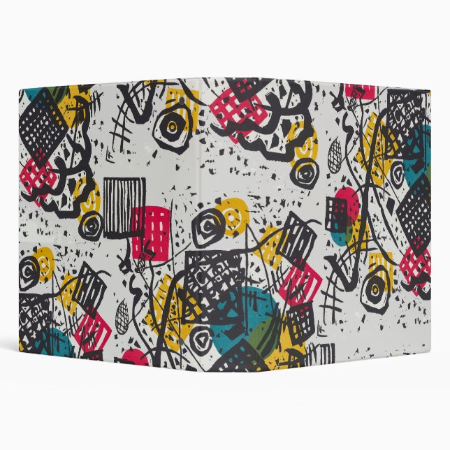 Kandinsky Small Worlds V Abstract Classic 3 Ring Binder (Background)