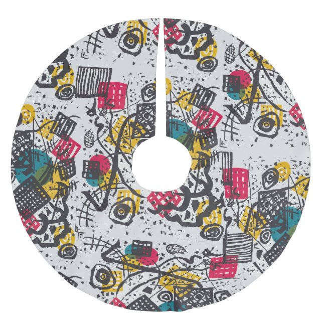 Kandinsky Small Worlds V Abstract Classic Brushed Polyester Tree Skirt (Front)