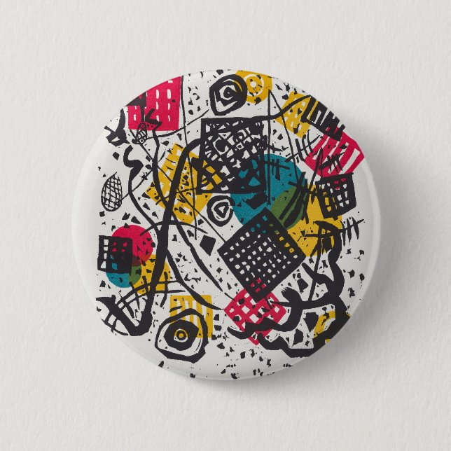Kandinsky Small Worlds V Abstract Classic Button (Front)
