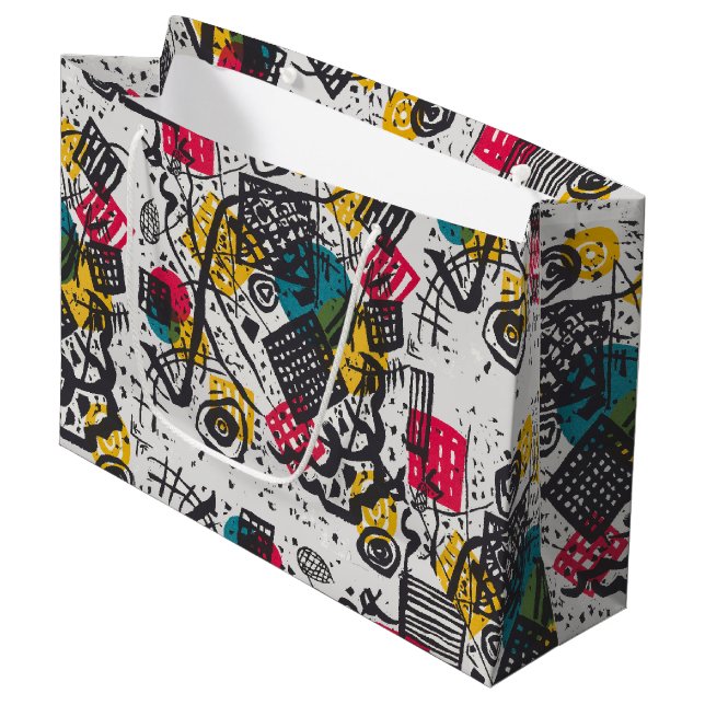 Kandinsky Small Worlds V Abstract Classic Large Gift Bag (Front Angled)