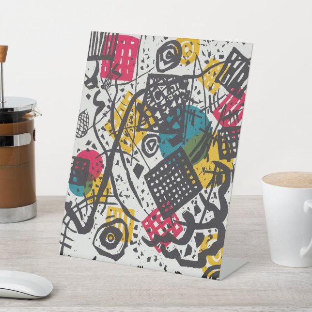 Kandinsky Small Worlds V Abstract Classic Pedestal Sign (In SItu)