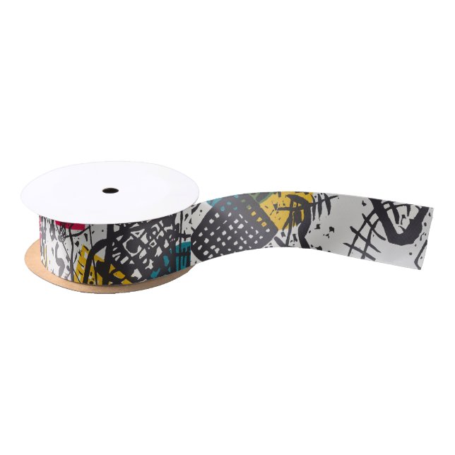 Kandinsky Small Worlds V Abstract Classic Satin Ribbon (Spool)