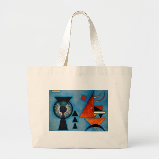 Kandinsky Soft Hard Abstract Large Tote Bag (Front)