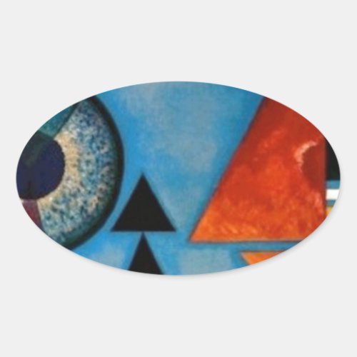 Kandinsky Soft Hard Abstract Oval Sticker