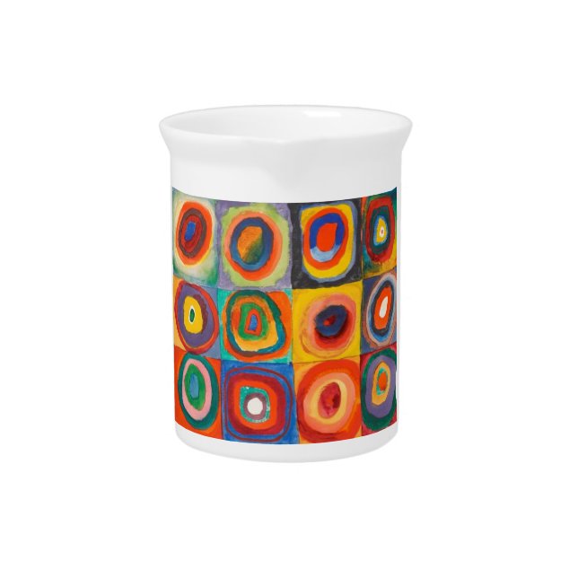 Kandinsky Squares Concentric Circles Beverage Pitcher (Front)