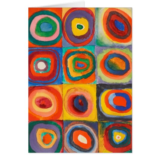 Kandinsky Squares Concentric Circles Cards (Front)