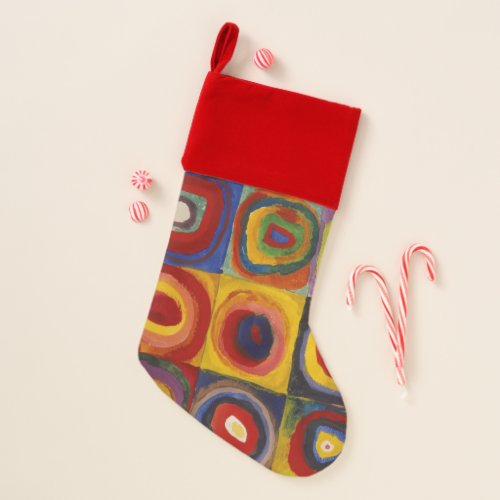 Kandinsky Squares Concentric Circles Christmas Stocking