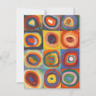 Kandinsky Squares Concentric Circles Postcard