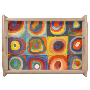 Kandinsky Squares Concentric Circles Serving Tray