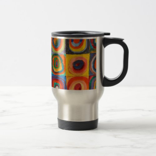 Kandinsky Squares Concentric Circles Travel Mug