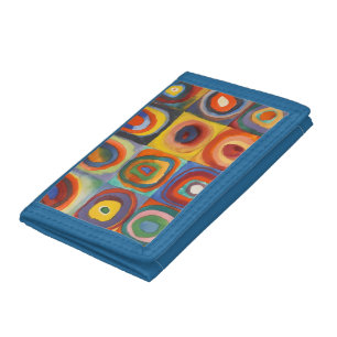 Kandinsky Squares Concentric Circles Tri-fold Wallet