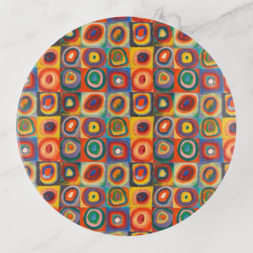 Kandinsky Squares Concentric Circles Trinket Tray