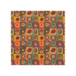 Kandinsky Squares Concentric Circles Wood Wall Art