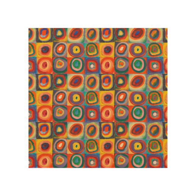 Kandinsky Squares Concentric Circles Wood Wall Art (Front)