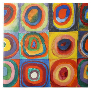 Kandinsky - Squares with Concentric Circles Ceramic Tile