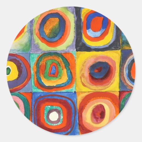 Kandinsky _ Squares with Concentric Circles Classic Round Sticker