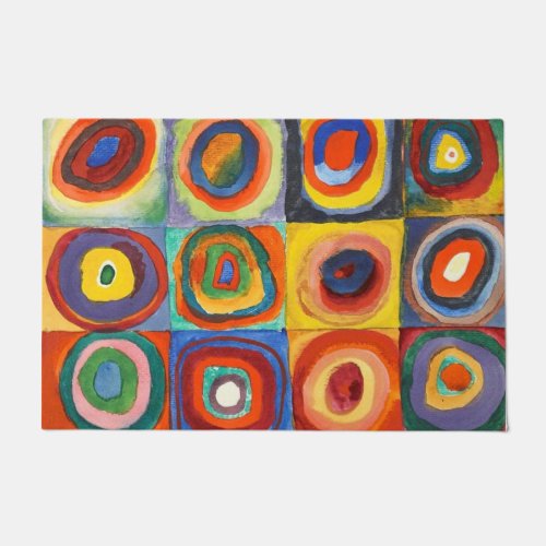 Kandinsky _ Squares with Concentric Circles Doormat