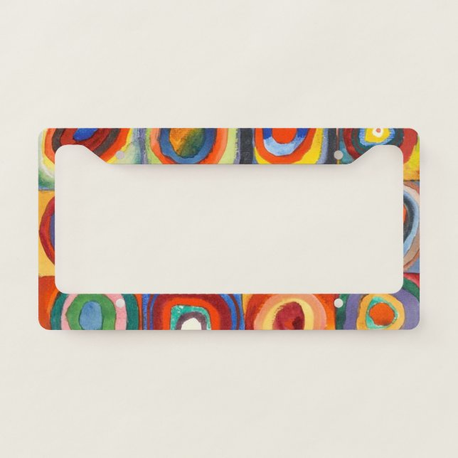 Kandinsky - Squares with Concentric Circles License Plate Frame (Front)