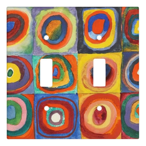 Kandinsky _ Squares with Concentric Circles Light Switch Cover
