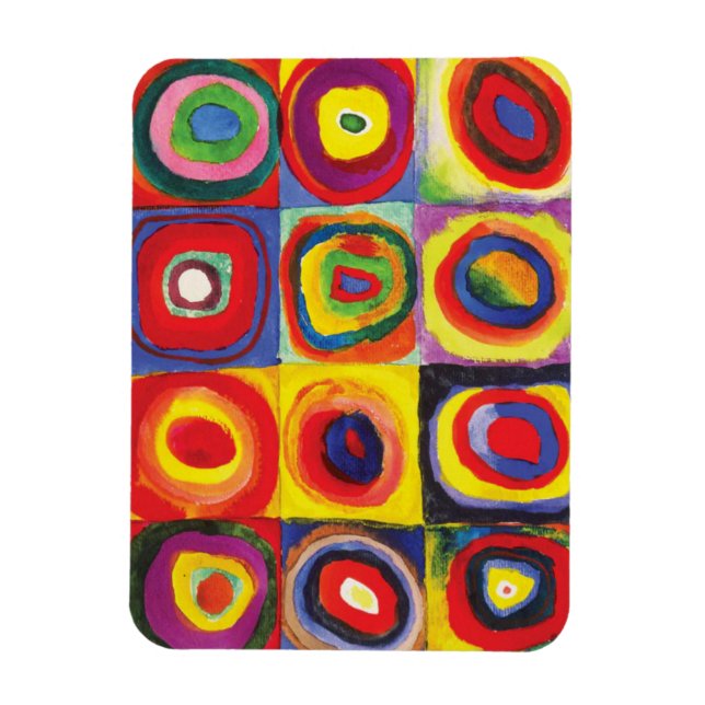 Kandinsky Squares with Concentric Circles,  Magnet (Vertical)