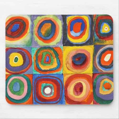 Kandinsky _ Squares with Concentric Circles Mouse Pad