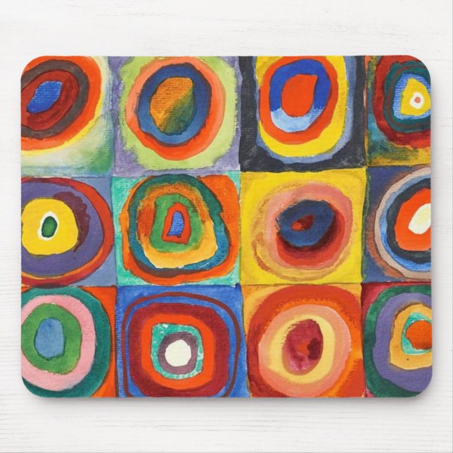 Kandinsky - Squares with Concentric Circles Mouse Pad (Front)