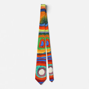 Kandinsky - Squares with Concentric Circles Neck Tie