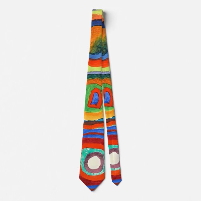 Kandinsky - Squares with Concentric Circles Neck Tie (Front)