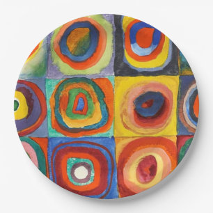 Kandinsky - Squares with Concentric Circles Paper Plates