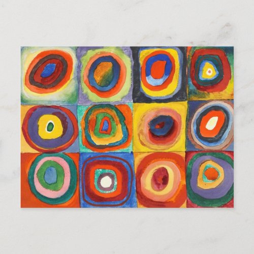 Kandinsky _ Squares with Concentric Circles Postcard