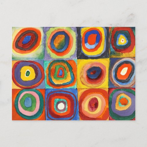 Kandinsky _ Squares with Concentric Circles Postcard