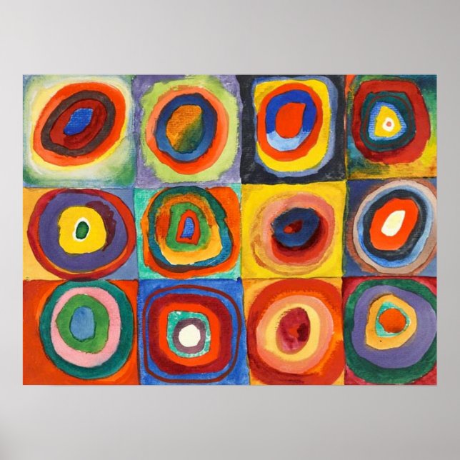 Kandinsky - Squares with Concentric Circles Poster (Front)
