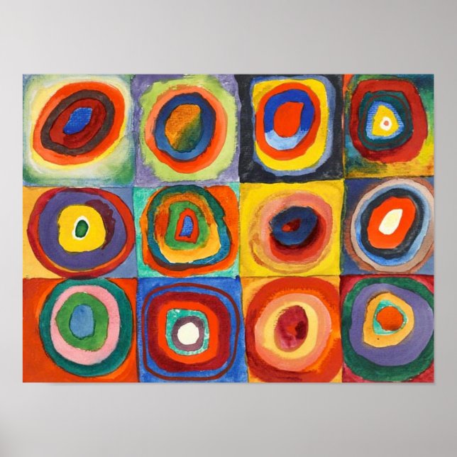 Kandinsky - Squares with Concentric Circles Poster (Front)