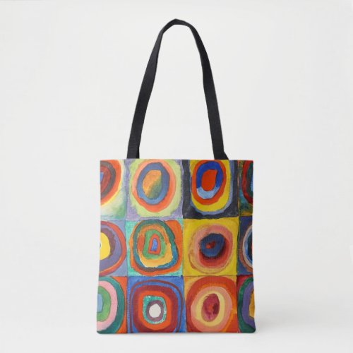 Kandinsky _ Squares with Concentric Circles Tote Bag