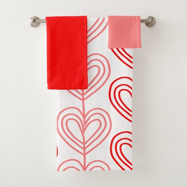 Kandinsky Staggered Valentine’s  Bath Towel Set (Insitu)