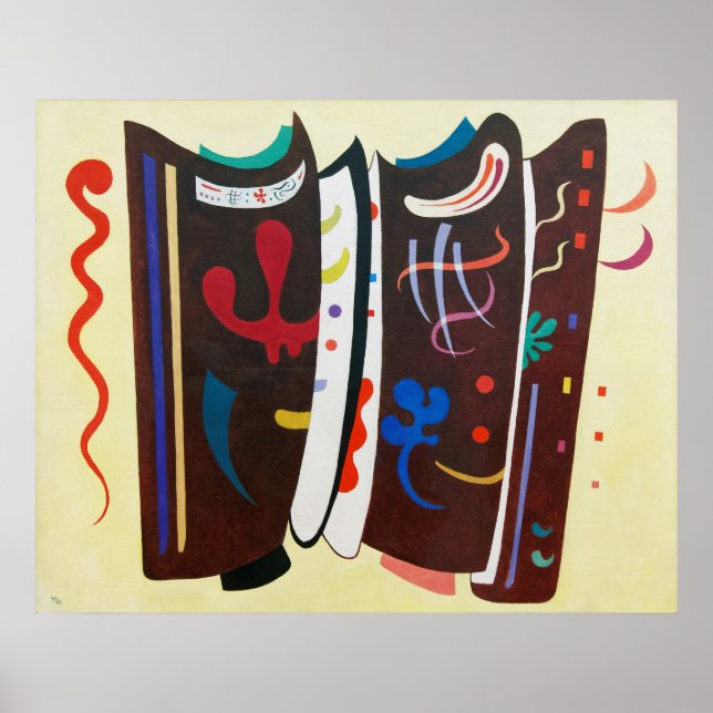 Kandinsky Supplemented Brown Abstract Painting Poster (Front)