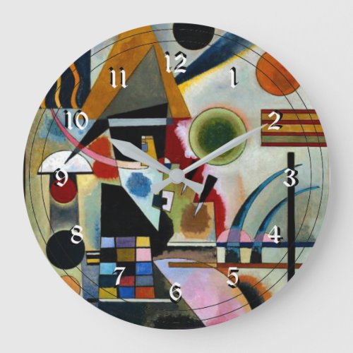 Kandinsky _ Swinging famous abstract painting Large Clock