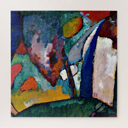Kandinsky _ The Waterfall colorful abstract art Jigsaw Puzzle